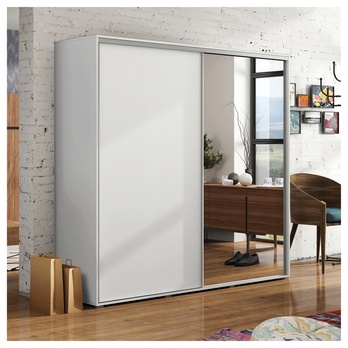 Šatníková skriňa LAYS 5 biela, šírka 150 cm, výška 245 cm 1