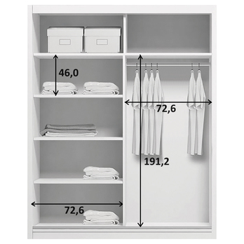 Šatníková skriňa LAYS 5 grafitová, šírka 150 cm, výška 245 cm 2