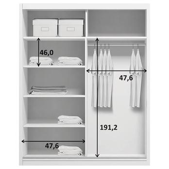 Šatníková skriňa LAYS 5 grafitová, šírka 100 cm, výška 245 cm 2