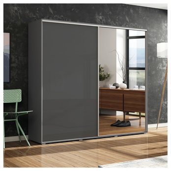 Šatníková skriňa LAYS 6 grafitová, šírka 200 cm, výška 245 cm 1