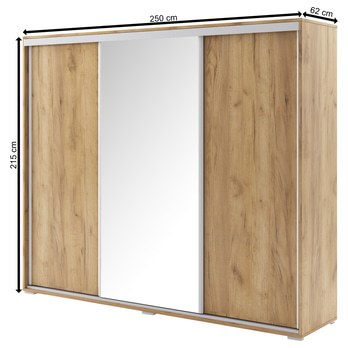 Šatníková skriňa LAYS 9 dub craft, šírka 250 cm 3