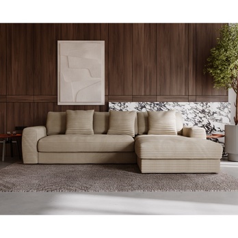 Sedacia súprava LEANNE pravá, svetlohnedá 1