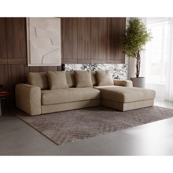 Sedacia súprava LEANNE pravá, svetlohnedá 2