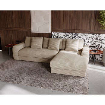 Sedacia súprava LEANNE pravá, svetlohnedá 3