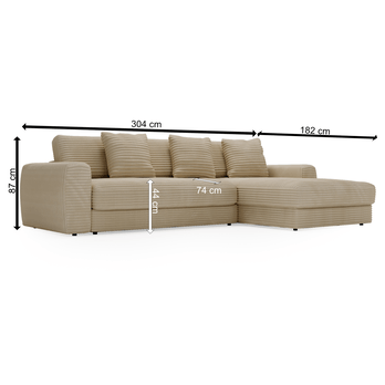 Sedacia súprava LEANNE pravá, svetlohnedá 10