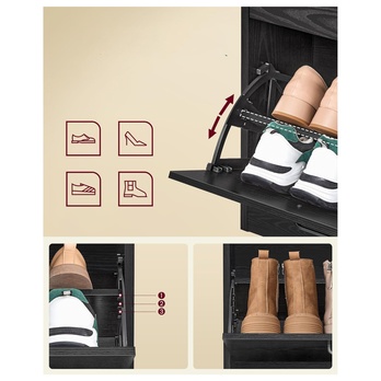 Výklopná skrinka na topánky LECO tmavohnedá 2