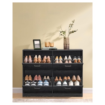 Výklopná skrinka na topánky LECO tmavohnedá 3