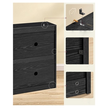 Výklopná skrinka na topánky LECO tmavohnedá 4