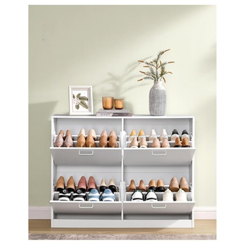 Výklopná skrinka na topánky LECO biela 1