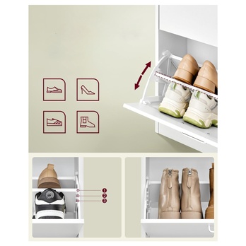 Výklopná skrinka na topánky LECO biela 2