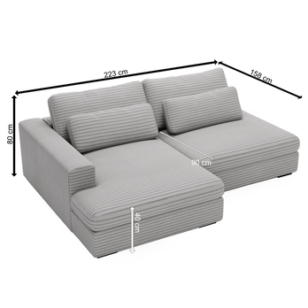 Sedacia súprava LEIDA ľavá, sivá 8