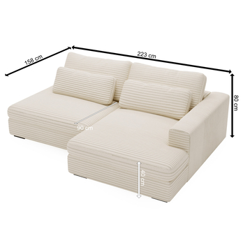 Sedacia súprava LEIDA pravá, krémová 10