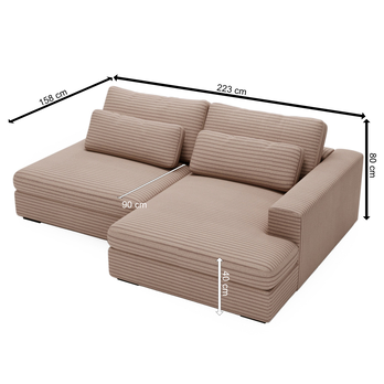 Sedacia súprava LEIDA pravá, hnedá 8