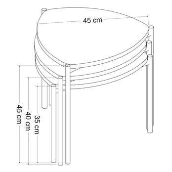 Prístavný stolík LENNY antracitová 3