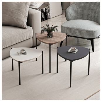 Prístavný stolík LENNY biela/antracitová/orech 1