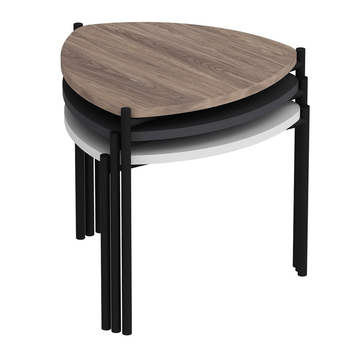 Prístavný stolík LENNY biela/antracitová/orech 3