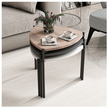 Prístavný stolík LENNY biela/antracitová/orech 4