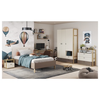 Komoda LENNY dub artisan/béžová/hľuzovková 1