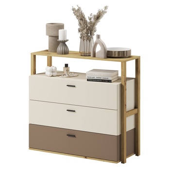 Komoda LENNY dub artisan/béžová/hľuzovková 2