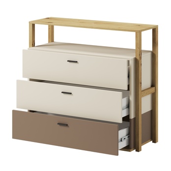 Komoda LENNY dub artisan/béžová/hľuzovková 3