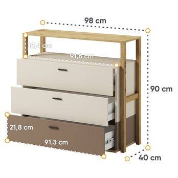 Komoda LENNY dub artisan/béžová/hľuzovková 4