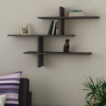 Nástenný regál LEO antracitová 1