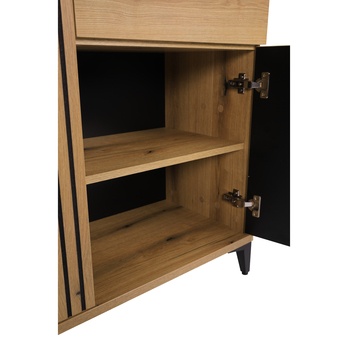 Vitrína LEONIDAS AS6 dub evoke/čierna lesklá 7