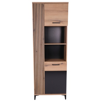 Regál LEONIDAS AS9 dub evoke/čierna lesklá 3