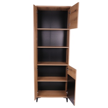 Regál LEONIDAS AS9 dub evoke/čierna lesklá 4