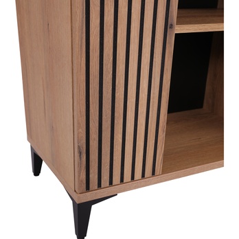 Regál LEONIDAS AS9 dub evoke/čierna lesklá 6