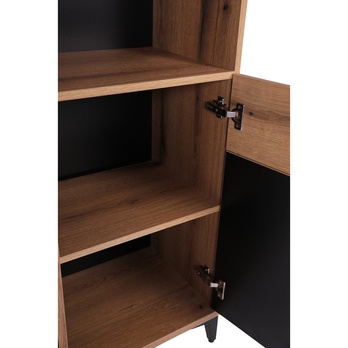 Regál LEONIDAS AS9 dub evoke/čierna lesklá 8