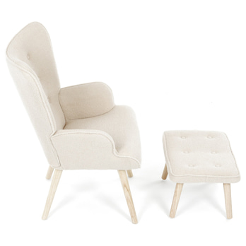 Kreslo s podnožkou LERIO krémová 7