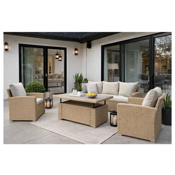 Záhradná zostava LETHA hnedá/krémová 4