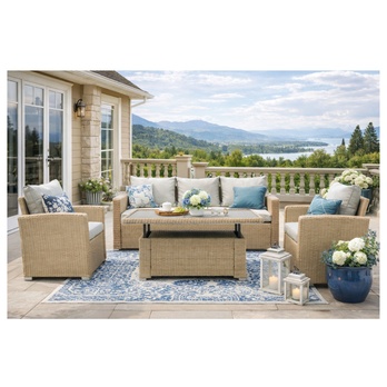 Záhradná zostava LETHA hnedá/krémová 1