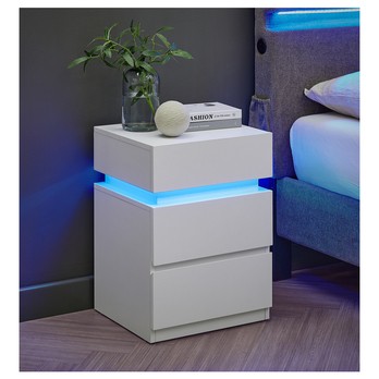 Súprava 2 ks nočných stolíkov LETNIGHT 5 biela 1