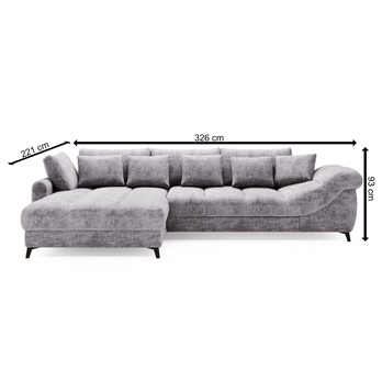 Sedacia súprava LETTICA ľavá, sivá 6