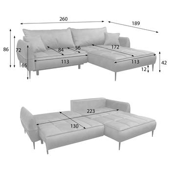 Sedacia súprava LETTO ľavá, grafitová 10