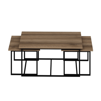 Konferenčný stolík LEVADA orech/čierna, sada 3 ks 2