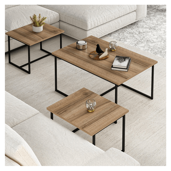 Konferenčný stolík LEVADA orech/čierna, sada 3 ks 4