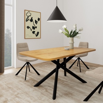 Jedálenský stôl LEVANTO prírodná/matná čierna 1