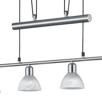 Závesné svietidlo LEVISTO 4 strieborná/alabastrové sklo 1