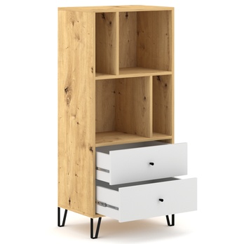 Regál LIAM 7 dub artisan/biela matná 2