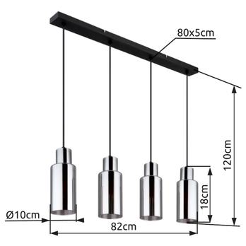 Závesné svietidlo LIDARIA 1 čierna 5