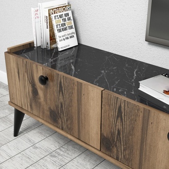 TV komoda LIDYA orech/čierna 4