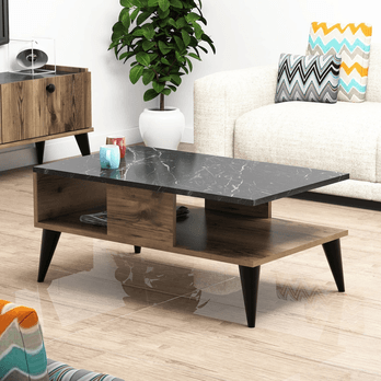 Konferenčný stolík LIDYA orech/čierna 1