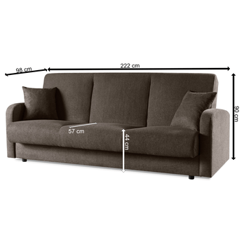 Pohovka LIEM sivohnedá 3