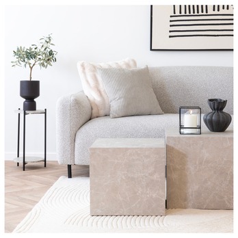 Prístavný stolík LIEVIN čierna/béžová 4