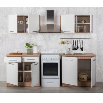 Kuchynský blok LIGHT 180 biela/dub sonoma, 180 cm 1