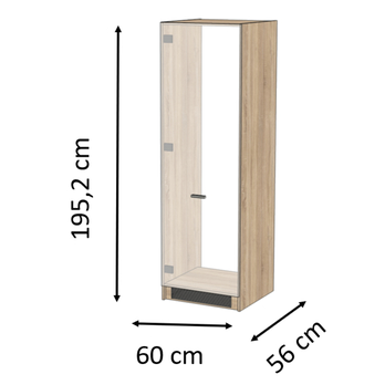Vysoká skriňa LIGHT 60 dub sonoma/antracitová 3