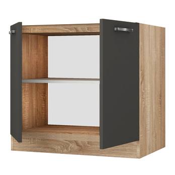 Spodná drezová skrinka LIGHT 90 dub sonoma/antracitová 1